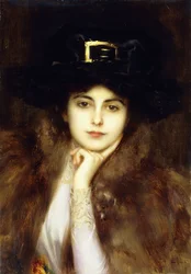 Portrett av en elegant dame,