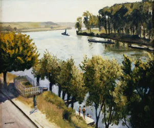 Seinen ved La Frette Montigny, ca. 1947 (olje på lerret)