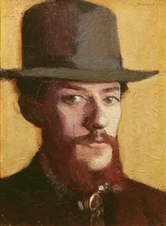 Portrett av Monsieur Mouliet i en hatt, ca. 1899 (olje på lerret)