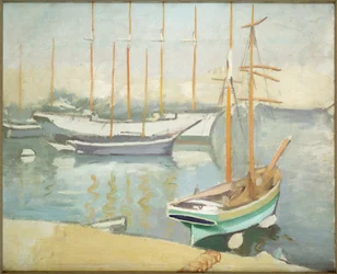 Seilbåter i Marseilles (olje på lerret)