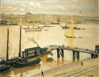 Havnen i Bordeaux (olje på lerret)