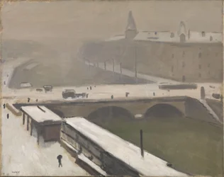 Winter by the Seine, ca. 1900-16 (olje på lerret)
