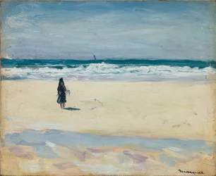 Ung jente på stranden