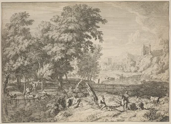 Landskap med badende (etsing)