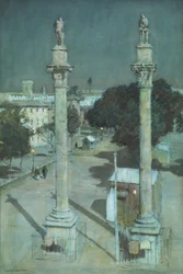 Moonlight - Alameda de Hércules, Sevilla (akvarell på papir)