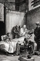 Frankerkongen Klodvig Is død i Paris 27. november 511 - tegning av Albert Maignan (1845-1908)