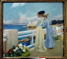 Måkene eller ""den franske riviera"" Maleri av Albert Maignan (1845-1908) 1906 Le Havre, Museum of Fine Arts