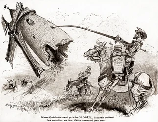 Don Quijote til en annonse for det styrkende Globeol, omkring 1916