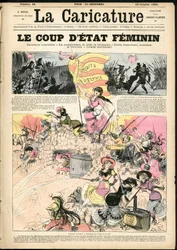 Illustrasjon av Albert Robida (1848-1926) for omslaget til La Caricature (1880)