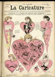 Illustrasjon av Albert Robida (1848-1926) for omslaget til La Caricature (1880)