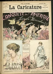 Illustrasjon av Albert Robida (1848-1926) for omslaget til The Caricature (1880)