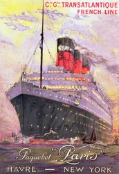 Ruten «Le Havre–Plymouth–New York» (fargelitografi)