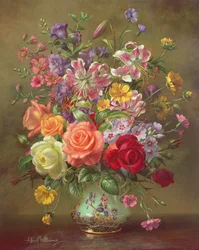 AB316 Et sommerlig blomsterarrangement, 1996