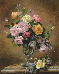 Roser i en glassvase