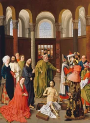 Resurrection de Lazare - The Raising of Lazarus av Albert van Ouwater (ca. 1415-c. 1475), ca 1455 - Olje på tre
