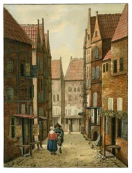 Gate i Delft Albertus Brondgeest etter Jacobus Vrel, SA Delft, inv.nr.65127