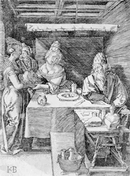 Salome presenterer døperens hode for Herodias, gravert av Jacob Binck (gravering)