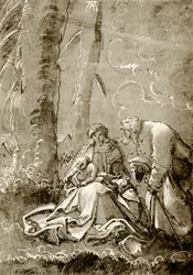 Hellige familie i skogen