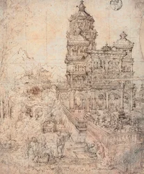 Susanna bading - Tegning av Albrecht Altdorfer (ca. 1480-1538)