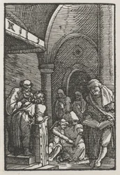 Menneskets fall og forløsning: Kristus disputerer med legene, ca. 1515.