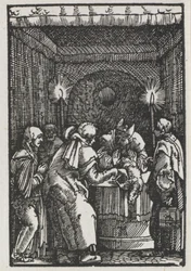 Menneskets fall og forløsning: Joachims offer forkastet av ypperstepresten, ca. 1515.