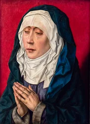 Jomfru Maria i sorg mens hun ber, ca. 1500 (Tempera og olje på tre (eik))