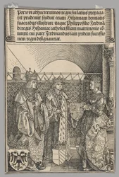 Trolovelse av Philippe med Johanna, plate 15 fra historiske scener fra livet til keiser Maximilian I fra triumfbuen