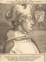 Kardinal Albrecht av Brandenburg stor kardinal, 1523.