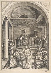 Kristus blant legene, fra The Life of the Virgin, Latin Edition, 1511.n.d.