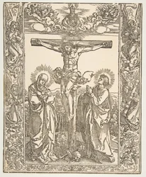 Kristus på korset mellom jomfruen og den hellige Johannes, 1516.