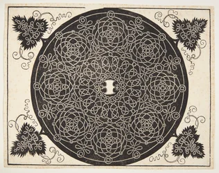 Interlaced ledningsmønster med scalloped skjold