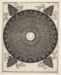 Interlaced Cord-mønster med hvit medaljong