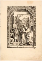 Joachim og St. Anne møtes ved Golden Gate, fra The Life of the Virgin