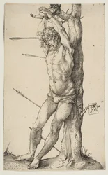 Sankt Sebastian bundet til et tre