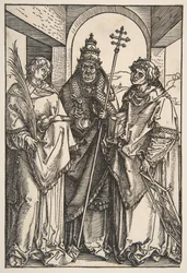 Saint Stephen, Saint Sixtus og Saint Lawrence.n.d.