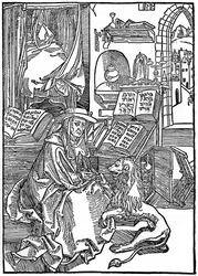 St. Jerome i studiet hans trekker en torn fra en løvepote, 1492, 1936
