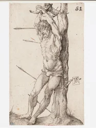 Sankt Sebastian bundet til et tre