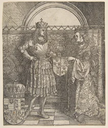 Trolovelsen til Maria av Burgund fra triumfbuen til keiser Maximilian I, 1515.