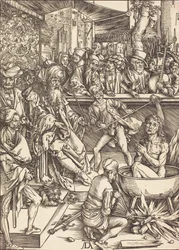 The Martyrdom of Saint John, sannsynligvis ca. 14961498.
