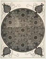 Den sjette knuten. Interlaced Roundel med Seven Wreaths, 1521 før.
