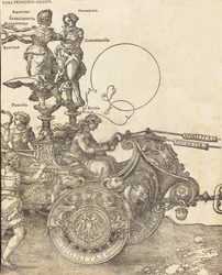The Triumphal Chariot of Maximilian I The Great Triumphal Car [plate 2 av 8], 1523 latinsk utgave.