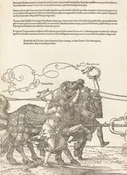 The Triumphal Chariot of Maximilian I The Great Triumphal Car [plate 5 av 8], 1523 latinsk utgave.