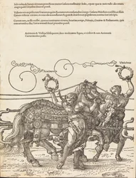 The Triumphal Chariot of Maximilian I The Great Triumphal Car [plate 6 av 8], 1523 latinsk utgave.