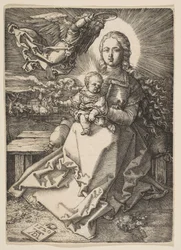 Jomfru og barn kronet av en engel, 1520.