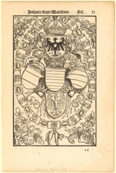 Våpenskjoldet til Maximilian I som romersk konge [recto]; Våpenskjoldet til Florian Waldauf (Waldauff) fra Waldenstein [verso]
