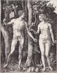 Adam og Eva, pub. 1504 (gravering)
