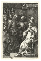 Kristus før Kaifas. 1512 (Burin-gravering på kobber)