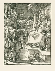 Kristus foran Kaifas, ca. 1508–09 (tresnitt)