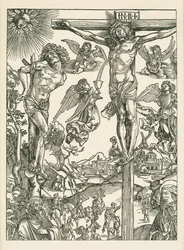 Korsfestelsen (Det store Golgata), ca. 1496–00 (tresnitt)