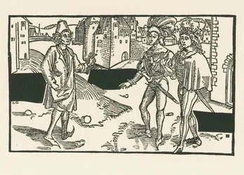 Davus, Pamphilus og Charinus, ca. 1492-93 (tresnitt)